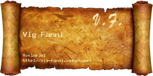Vig Fanni névjegykártya